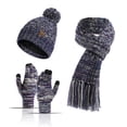 thumbnail image 2 of Caywon Women's and Men Winter Knitted Warm Cold Proof Scarf Hat Gloves 3 Piece Set Ideal for Cold Weather Keeps Head Neck Hands Cozy and Protected Suitable for Outdoor Activities, 2 of 4