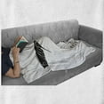 thumbnail image 6 of Black and White Soft Flannel Fleece Throw Blanket, Hummingbird with Hearts Tail and Swirled Feathers Monochrome Animal, Cozy Plush for Indoor and Outdoor Use, 70" x 90", Black and White, by Ambesonne, 6 of 6
