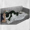 thumbnail image 6 of Modern Soft Flannel Fleece Throw Blanket, Cat Scratching the Wall Animal Fun Kitty Pet Humor Illustration, Cozy Plush for Indoor and Outdoor Use, 50" x 60", Dark Green White, by Ambesonne, 6 of 6