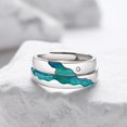 thumbnail image 3 of CZ Polar Lights Matching Couple Rings for Him and Her 925 Sterling Silver Crystal Aurora Polaris Promise Eternity Rings Open Statement Rings Engagement Band Adjustable Dainty Jewelry Gifts, 3 of 6
