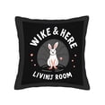 thumbnail image 4 of Set of 2 18x18in Throw Pillow Covers - Whimsical Black Rabbit Design with Stars & Heart Perfect for Couch Bed or Car Decor, 4 of 8