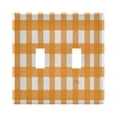 thumbnail image 2 of Orange and White Gingham Plaid Light Switch Cover Electrical Outlet Cover Replaceable Wall Plates 3-Gang, 2 of 8