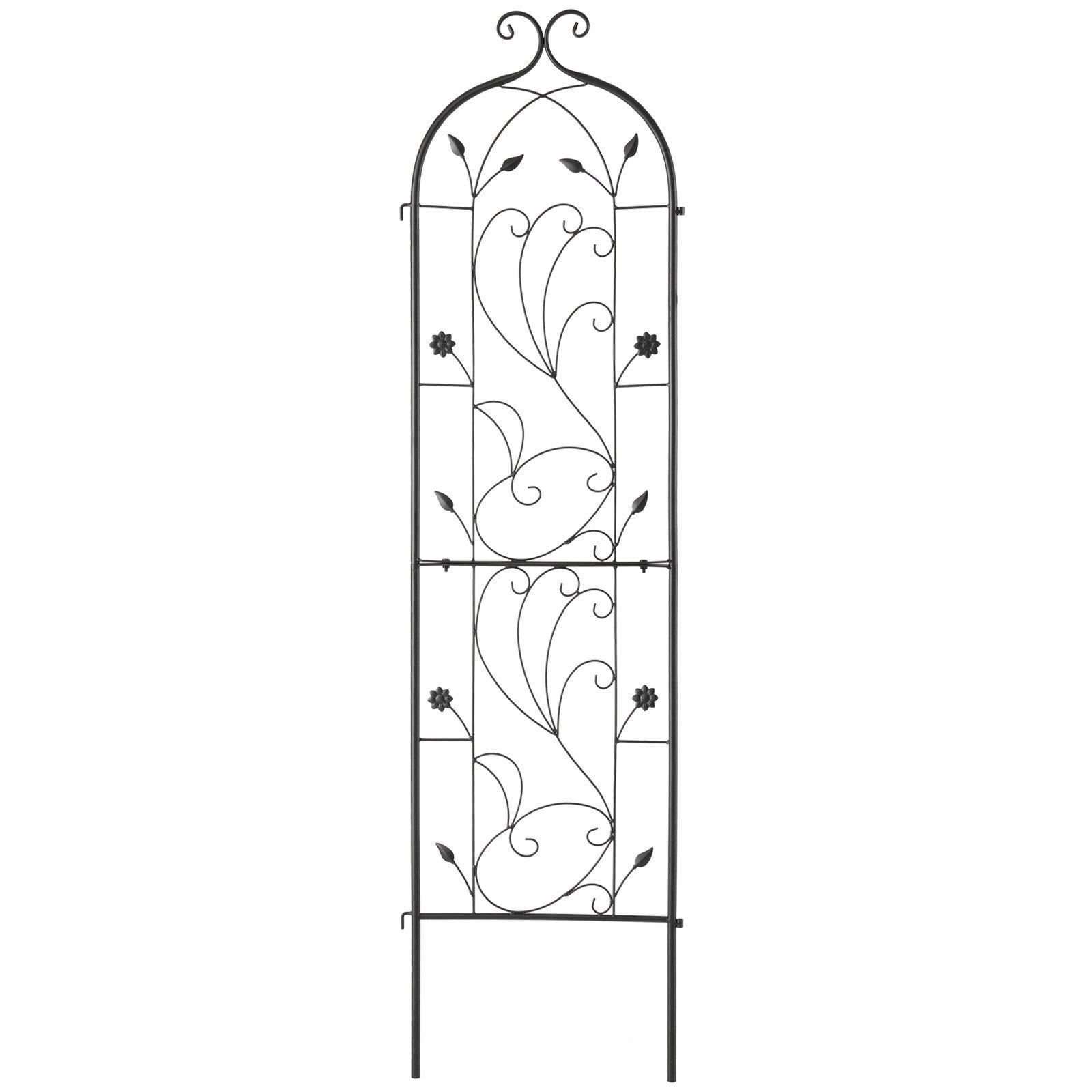 Garden Trellis for Climbing Plants, 60 x 15 in, Rustproof Metal Garden Flower Trellis, Outdoor Climbing Rose Trellis Cucumbers Support, Decorative Tall Clematis Trellis for Courtyards Lawns