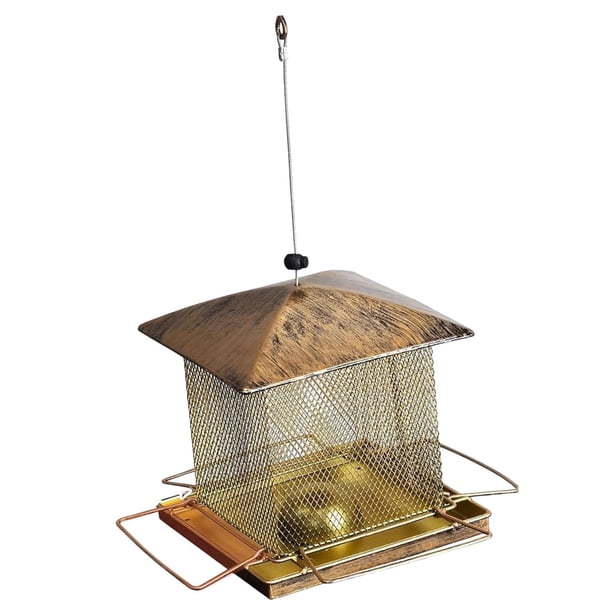 Comedero para pájaros para colgar en el exterior, jaula decorativa multiusos fácil de limpiar para exteriores, césped, regalo para amantes de las aves