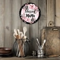 thumbnail image 6 of 1pc "Blessed Mama" Aluminum Wall Decor Sign, Elegant Pink Black Floral Glitter Circle, Weather-Resistant Metal Art, for Indoor/Outdoor Use - Mothers Day Gift, Home Garden Decor, Front Door Decor, 6 of 6