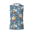 thumbnail image 6 of Lsque Surf Shark Print Men's Cotton Blend Sleeveless Muscle Shirts (S-3XL)- Moisture Wicking, Odor Protection, UPF 30+,X-Large, 6 of 8