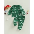 thumbnail image 2 of Gzhioc Newborn Baby 2Pcs Winter Outfits, Long Sleeve Christmas Tree Print Tops and Pants Set,0-24 Months, 2 of 9