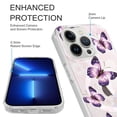 thumbnail image 2 of Rosebono For iPhone 14 Plus Case Compatible with MagSafe, Butterfly IMD Hybrid Bling Glitter Sparkle Laser Marble Graphic Fashion Cute Colorful Skin Cover Shockproof Case for iPhone 14 Plus, 2 of 5