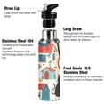 thumbnail image 3 of Cat Around Houses Sports Water Bottle with Straw Lid Insulated Stainless Steel Leak Proof BPA Free Thermal Mug with Handle for Gym Yoga Cycling Camping, 3 of 8