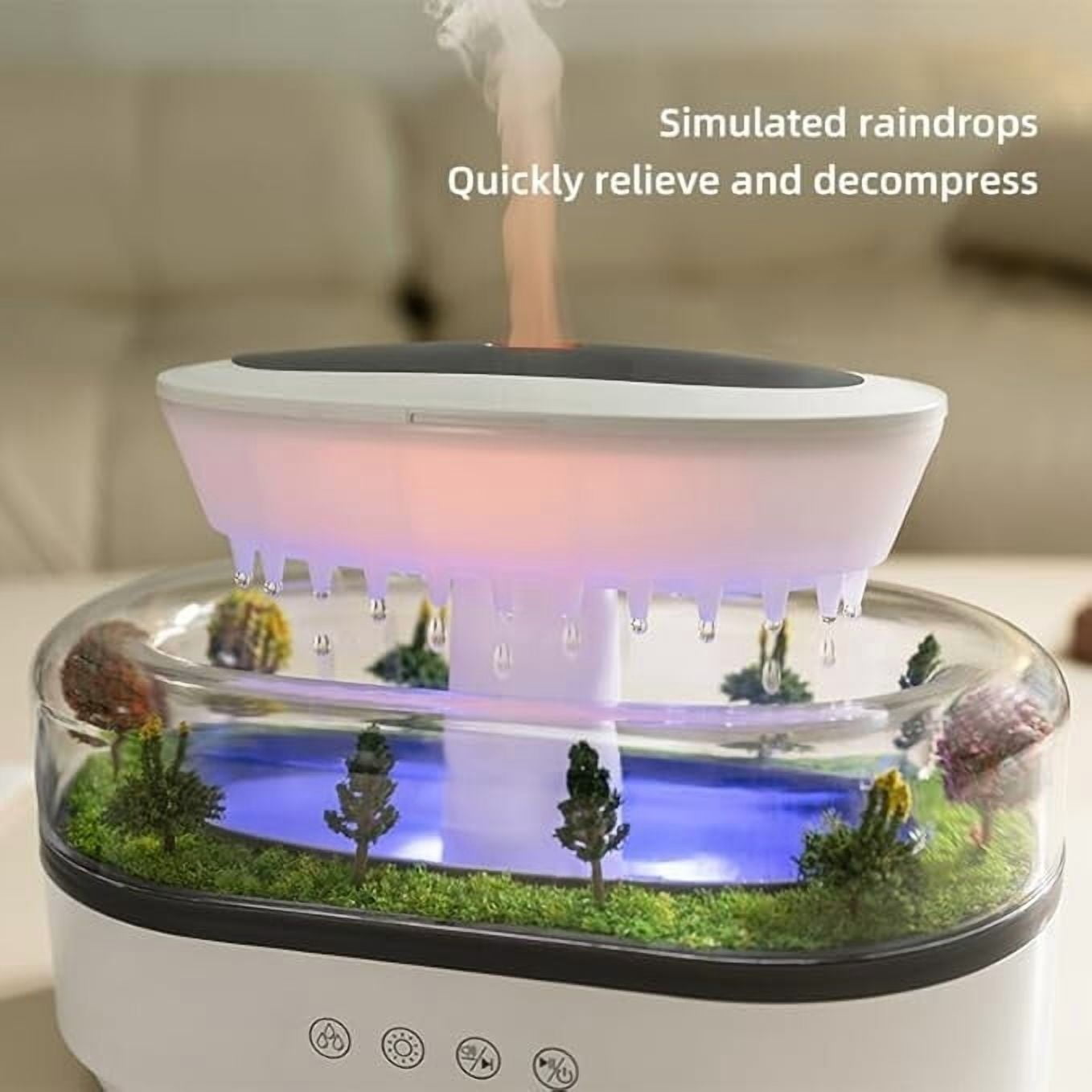 RAPOBRIX Micro Landscape Raindrop Humidifier - Essential Oil Aroma Diffuser with Remote