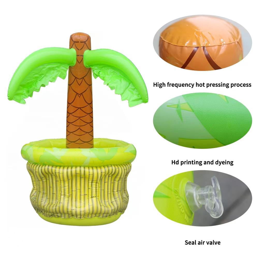 Palm Tree Cooler, Inflatable Palm Tree Cooler, Inflatable Palms Trees Ice Bucket, PVC Beverage Coolers for Pool Parties and Beach, Fade Resistant and Portable Desig(2524)