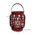 thumbnail image 2 of LED Solar Basket Weave Lantern With Faux Candle Red, 2 of 3