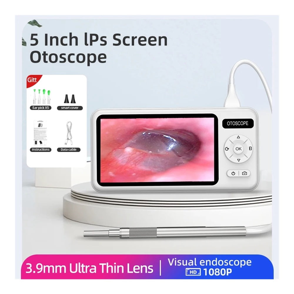 HD 1080P 3.9mm 4.5 Inch LCD Screen Ear Scope Endoscope Ear Wax Clean Otoscopy Camera Ear Endoscope Clean Mini Cameras