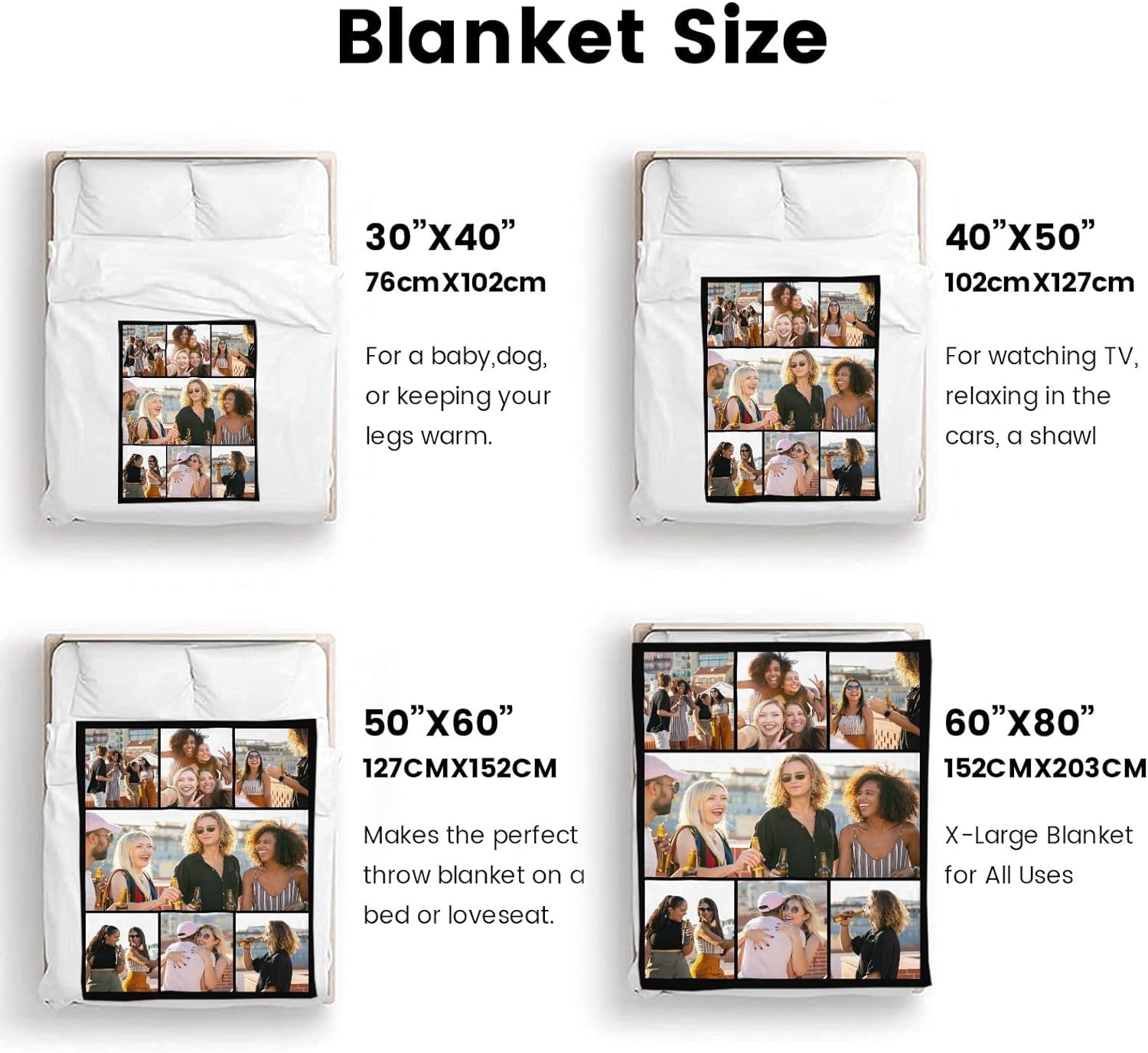 Custom Photo Blanket for Kids Adult Picture Personalized Blanket and Throw Flannel Customized Blanket Blankets