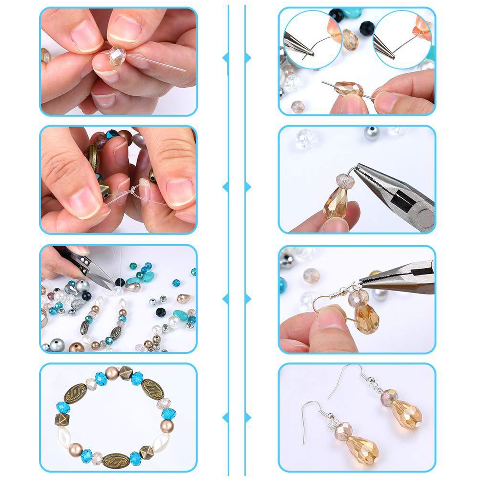 Jewelry Making Supplies DIY Kit with Beads Charms Findings Jewellery Pliers Wire