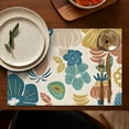 thumbnail image 4 of Beige Pioneer Flower and Leaf Pattern Summer Placemats Table Placemats Set Of 6-Linen Kitchen Washable Placemats Table Mats 11.8"x17.7"Non-Slip Heat Resistant, 4 of 5