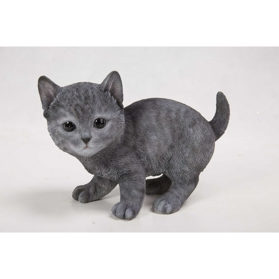 Hi-Line Gifts 8.5" Russian Blue Kitten Outdoor Garden Statue