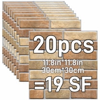 SELIVO 3D Brick Wallpaper Peel Stick 20count,Faux Foam Panels,Self-Adhesive Wall Tiles