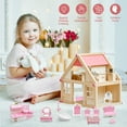 thumbnail image 5 of 32 Pcs Pink Dollhouse Furniture Set,4 in 1 Dollhouse accessories and furniture, Pretend Play Furniture Toys Christmas Birthday for Girls 3Y+, 5 of 7