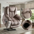 thumbnail image 5 of Bonzy Home Large Power Lift Recliner Chair with Heat Massage, USB Ports - Ergonomic Recliner Chair for Elderly, Light Brown, 5 of 9