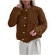 thumbnail image 2 of Puntoco Chaqueta De Color Liso Para Mujer Con Botones De Felpa Y Mangas Largas Con Capucha, Ropa Informal Para Exteriores, 2 of 7