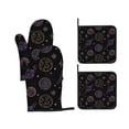 thumbnail image 7 of XMXT Heat Resistant Oven Mitts and Pot Holders Sets, Simple Pen Planet Print Oven Mitt Hot Pads Kitchen Cooking BBQ Gloves, 4 Pcs, 7 of 7