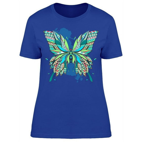 Patterned Butterfly Watercolor T-Shirt Women -Image by Shutterstock, Female 3X-Large