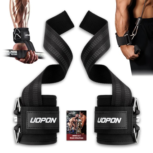 Correas de levantamiento UOPON 2 en 1 con muñequeras