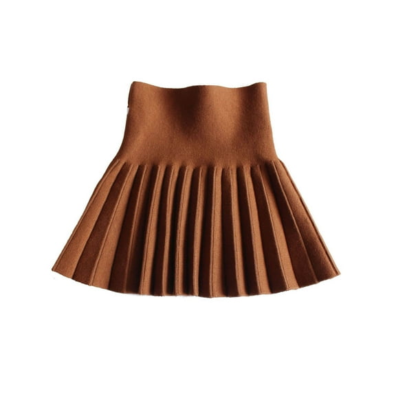 OGLCCG Girls' High Waist Flared Pleated Skirt Stretch Fleece Cotton Skater Uniform Skirts Casual Active Flowy Skorts 3-13 Years