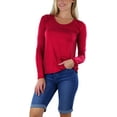 thumbnail image 2 of ToBeInStyle Women's L.S. Knit With Sheering Back Neck Detail - Burgundy - Medium, 2 of 6