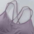 thumbnail image 4 of Women's Cross Back Sports Bra Padded Strappy Medium Support Yoga Bra for Workout Fitness Light Purple 36, 4 of 4