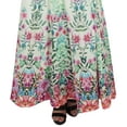 thumbnail image 3 of Bimba Women's Floral Print Cotton Skirt Elastic Waist Maxi Off White Skirts-S, 3 of 4