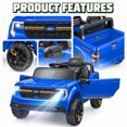 thumbnail image 3 of Funcid 24V Ride on Toys, Licensed Ford Maverick Lariat 4WD Ride on Cars with Remote Control for Kids 3-5 Aged, Single Seater Electric Car Pickup Truck with Bluetooth, Music & Large Trunk, Blue, 3 of 8