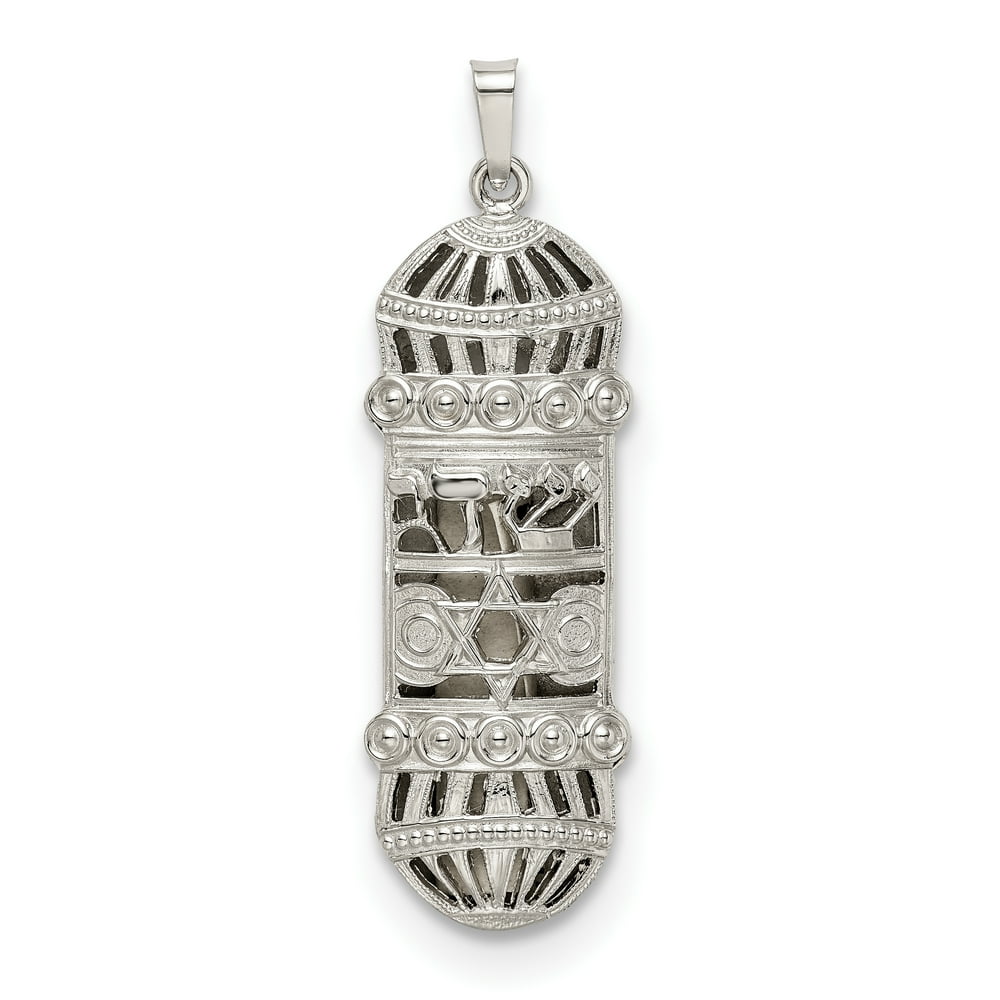 IceCarats 925 Sterling Silver Jewish Jewelry Torah Mezuzah Scroll