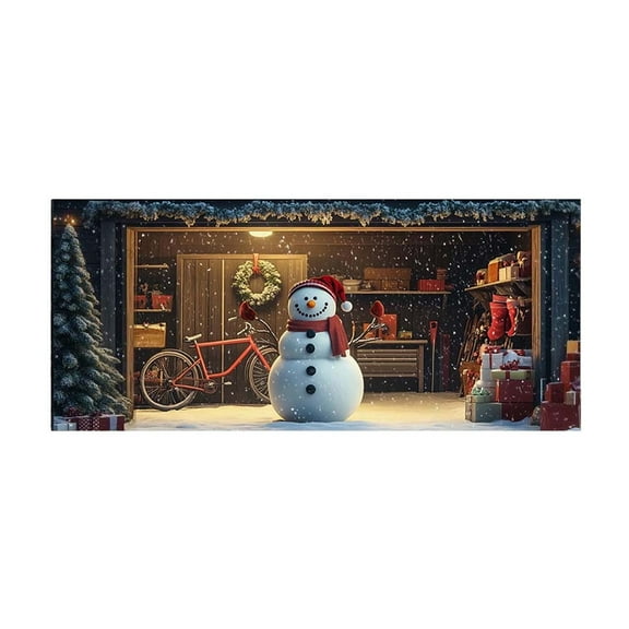 EUDIDV Xmas Ornaments Christmas Garage Door Banner Cover Colorful Snowflakes Christmas Garage Door Decorations Holiday Christmas Background Decorations Winter New Year Party Festive Supplies