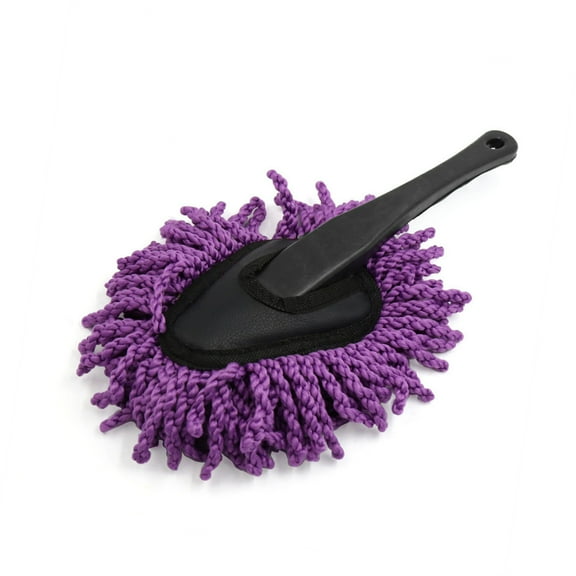 Unique Bargains Purple Car Vehicle Fuzzy Dust Brush Wax Duster Handle Cleaner for Car