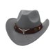 thumbnail image 3 of Sombrero de vaquero, elegante accesorio de disfraz para actuaciones, carnavales, viajes, juegos de rol. Gris, 3 of 9
