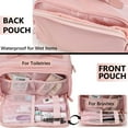 thumbnail image 4 of WANGLI Travel Makeup Bag Organizer Cosmetic Bag for Women,Waterproof Toiletry Bag Quilted Makeup Travel Bag for traveling women,Large Make Up Bag with 3 Compartments,Flat-Opening,, 4 of 6