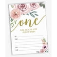 thumbnail image 2 of Inkdotpot Floral Girl First Birthday Invites, Fill-In Stlye Party Invitations With Envelopes Pack Of 30, 5x7 inches, 2 of 7