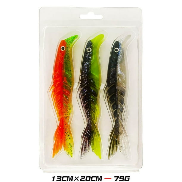 5pcs-Set Artificial Rubber Baits For Fishing, Soft Silicone Hook, 8cm,  12.5g, Pike Lure Tackle