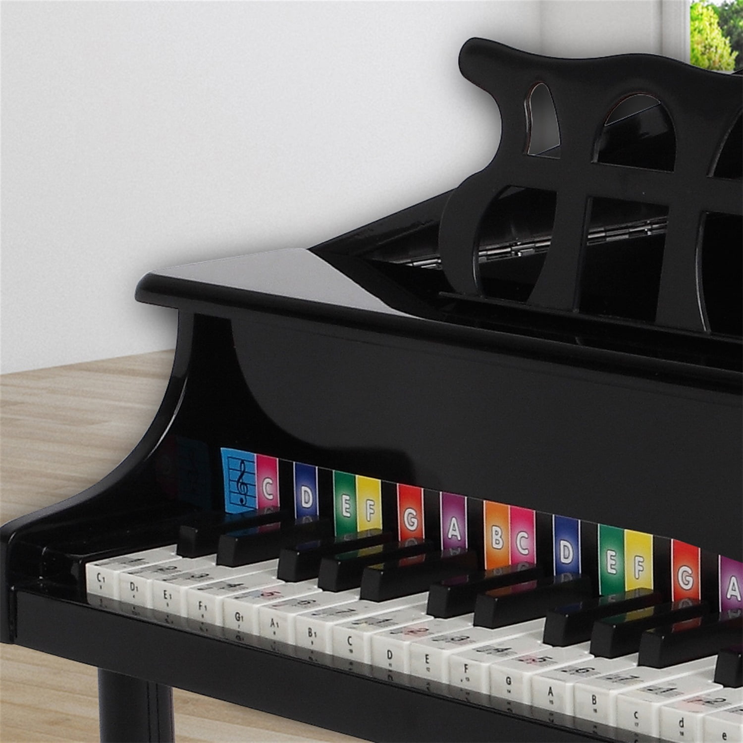 CIPACHO 30-key Children's Wooden Piano, Mini Kid Piano Toy with Music Stand, Bench, Song Book, Note Stickers CIPACHO 30-key Children's Wooden Piano, Mini Kid Piano Toy with Music Stand, Bench, Song Book, Note Stickers
