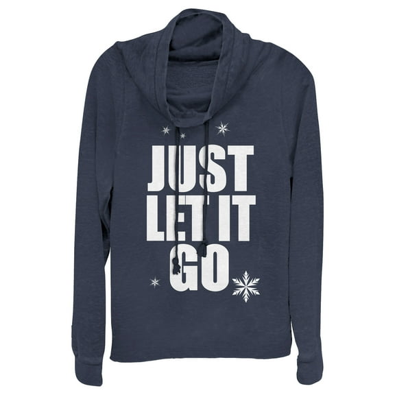 Junior's Ralph Breaks the Internet Comfy Elsa Cowl Neck Sweatshirt Navy Blue 4X Large