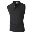 thumbnail image 3 of XFeng Men's Ribbed Sleeveless Henley Tank Top, Stand Collar Casual Muscle Shirt, 3 of 7