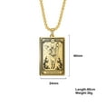 thumbnail image 4 of TEAMER Skeleton Tarot Card Necklace Stainless Steel Amulet Marigold Tarot Card Major Arcana Necklaces for Women Men, 4 of 4