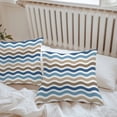 thumbnail image 7 of Waterproof Throw Pillow Covers Set of 2, 16x16 Inch Blue Brown White Ombre Decorative Pillowcases Outdoor Pillow Slip Cushion Covers Set for Couch Tent Modern Geometric Gradient Ocean Striped, 7 of 7