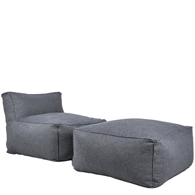 Sillon Puff con Taburete Ferrara Gris Kessa Muebles