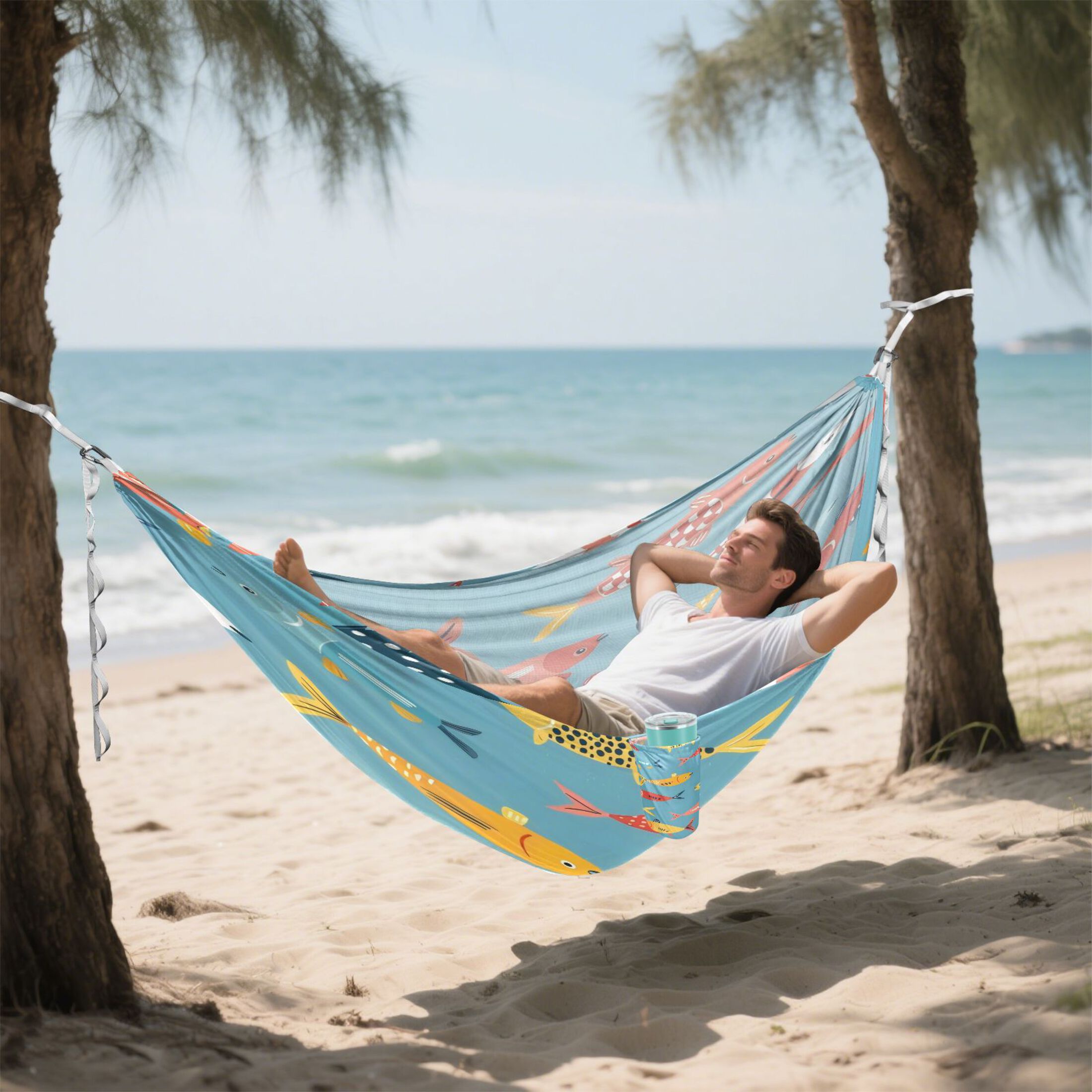 Hammock Camping Hammock Nylon Portable Hammock Travel Camping Hammock Polychromatic Fish