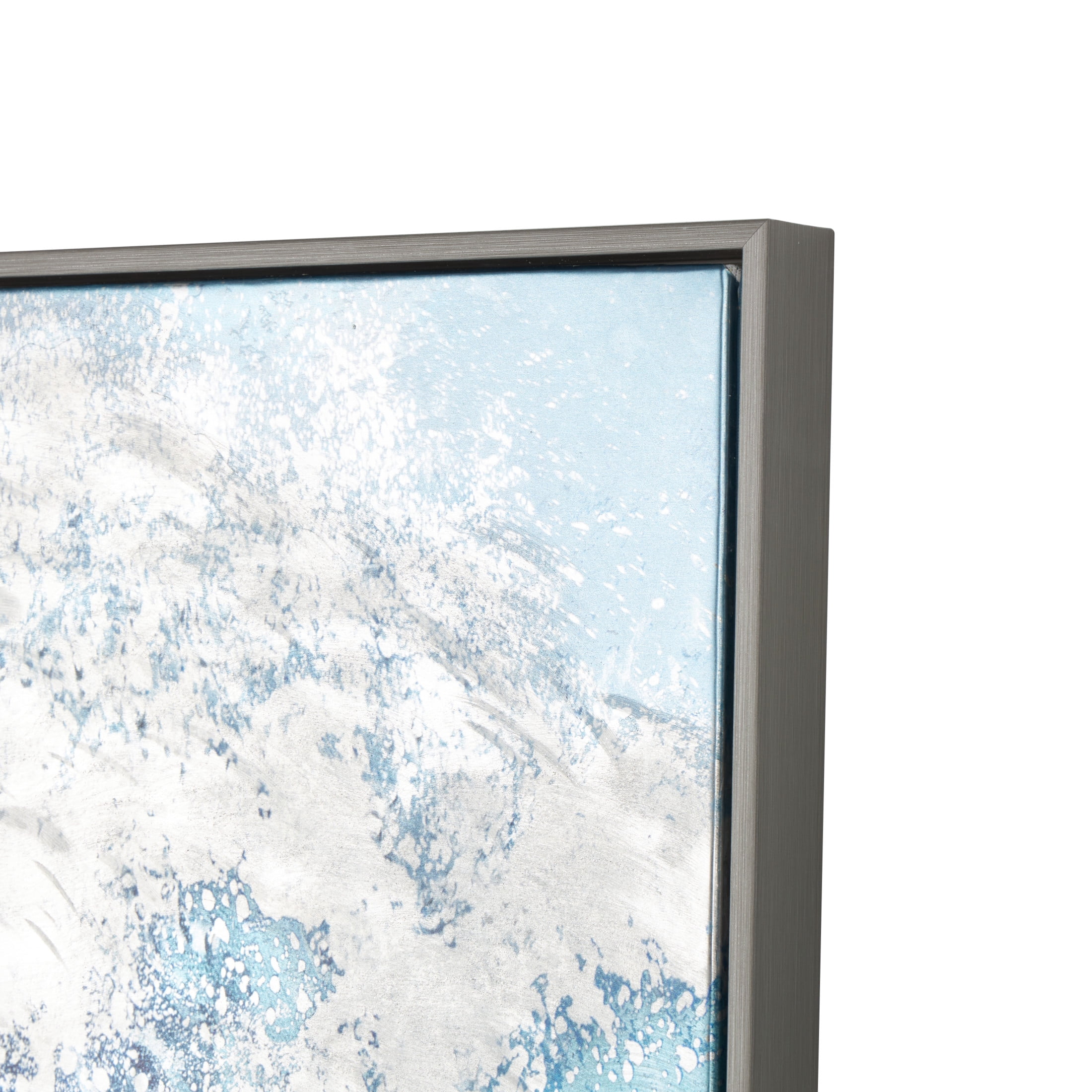 40" x 40" Wave Nautical Framed Wall Art with Silver Frame and White Accents, by DecMode