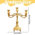 thumbnail image 3 of FENGGHAO Gold and Silver Three-Candle Candelabra, Ornate Metal Candle Holder for Wedding and Table Centerpieces, Vintage European Decor, 3 of 6