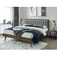 thumbnail image 2 of DG Casa Soloman Mid Century Modern Tufted Upholstered Platform Bed Frame, Queen Size in Grey Fabric, 2 of 3